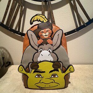 Loungefly Shrek/Donkey & Puss in Boots Backpack Trio NWT